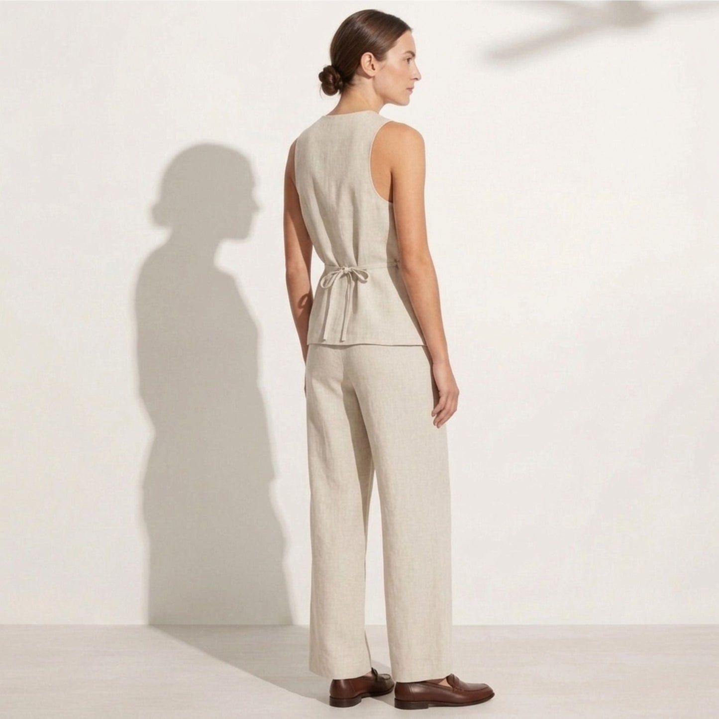 Women's Cotton Co-ord Set - Sleeveless Vest & Wide Leg Pants | SUPERZEDE